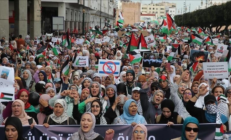 مسيرة في المغرب للتنديد بالإبادة الإسرائيلية في غزة